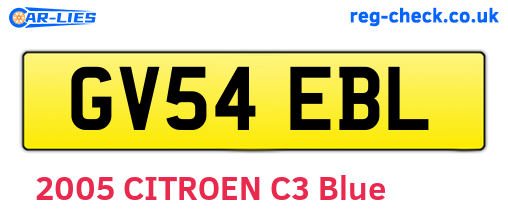 GV54EBL are the vehicle registration plates.