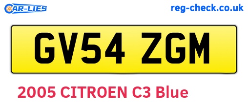 GV54ZGM are the vehicle registration plates.