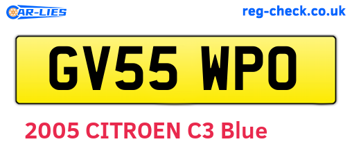 GV55WPO are the vehicle registration plates.