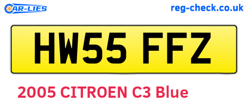 HW55FFZ are the vehicle registration plates.