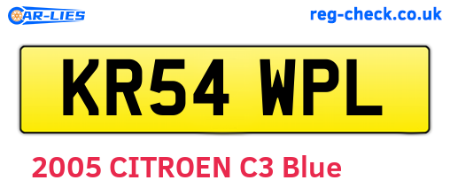 KR54WPL are the vehicle registration plates.