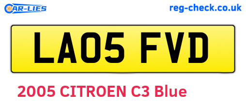 LA05FVD are the vehicle registration plates.