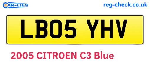 LB05YHV are the vehicle registration plates.