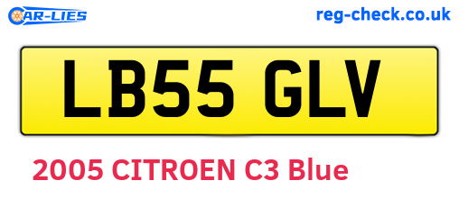 LB55GLV are the vehicle registration plates.