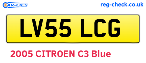LV55LCG are the vehicle registration plates.