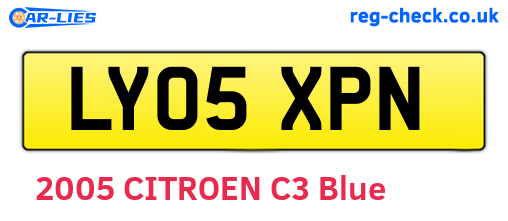 LY05XPN are the vehicle registration plates.