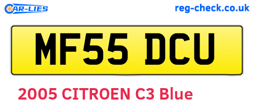MF55DCU are the vehicle registration plates.