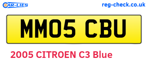 MM05CBU are the vehicle registration plates.