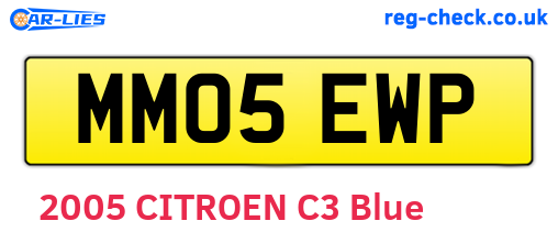 MM05EWP are the vehicle registration plates.