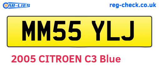 MM55YLJ are the vehicle registration plates.