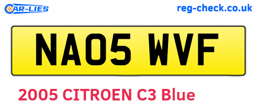 NA05WVF are the vehicle registration plates.