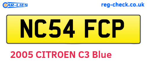 NC54FCP are the vehicle registration plates.