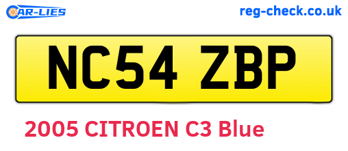 NC54ZBP are the vehicle registration plates.