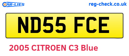 ND55FCE are the vehicle registration plates.