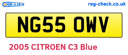 NG55OWV are the vehicle registration plates.