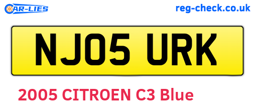 NJ05URK are the vehicle registration plates.