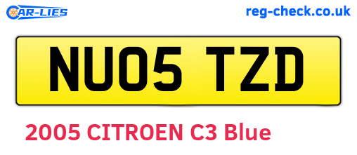 NU05TZD are the vehicle registration plates.