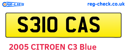 S310CAS are the vehicle registration plates.