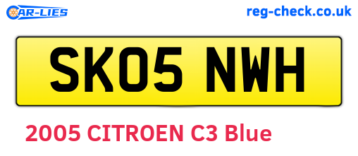 SK05NWH are the vehicle registration plates.