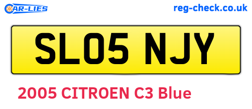 SL05NJY are the vehicle registration plates.