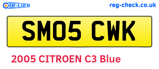 SM05CWK are the vehicle registration plates.