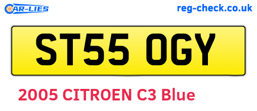 ST55OGY are the vehicle registration plates.