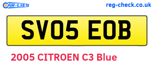 SV05EOB are the vehicle registration plates.