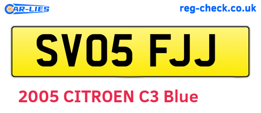 SV05FJJ are the vehicle registration plates.