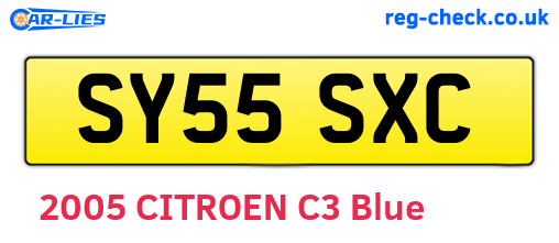 SY55SXC are the vehicle registration plates.