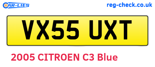 VX55UXT are the vehicle registration plates.