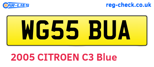 WG55BUA are the vehicle registration plates.