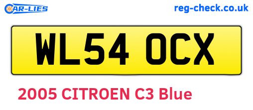 WL54OCX are the vehicle registration plates.