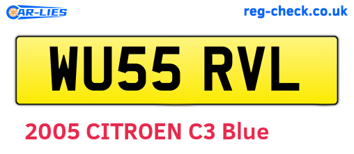 WU55RVL are the vehicle registration plates.