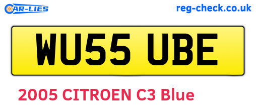 WU55UBE are the vehicle registration plates.
