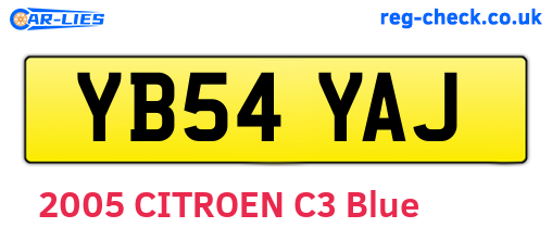 YB54YAJ are the vehicle registration plates.