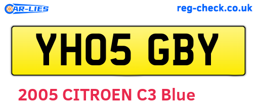 YH05GBY are the vehicle registration plates.