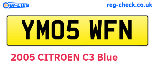 YM05WFN are the vehicle registration plates.