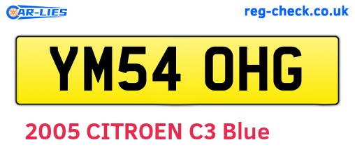 YM54OHG are the vehicle registration plates.