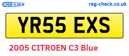 YR55EXS are the vehicle registration plates.
