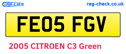 FE05FGV are the vehicle registration plates.