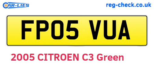 FP05VUA are the vehicle registration plates.