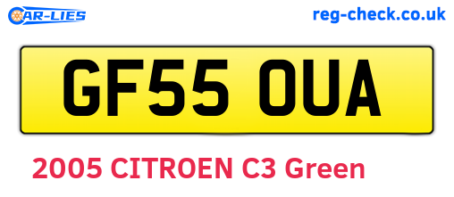 GF55OUA are the vehicle registration plates.