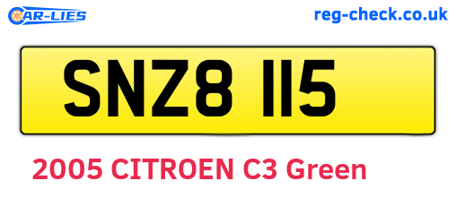 SNZ8115 are the vehicle registration plates.