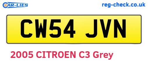 CW54JVN are the vehicle registration plates.