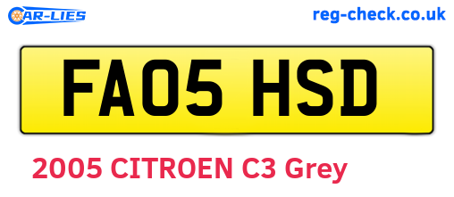 FA05HSD are the vehicle registration plates.