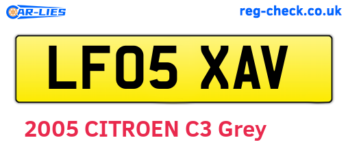 LF05XAV are the vehicle registration plates.