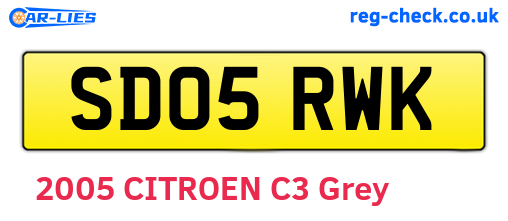 SD05RWK are the vehicle registration plates.