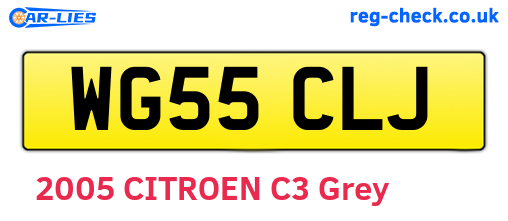 WG55CLJ are the vehicle registration plates.