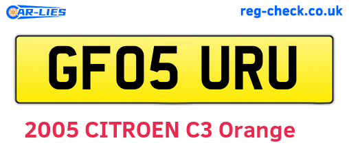 GF05URU are the vehicle registration plates.