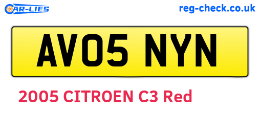 AV05NYN are the vehicle registration plates.